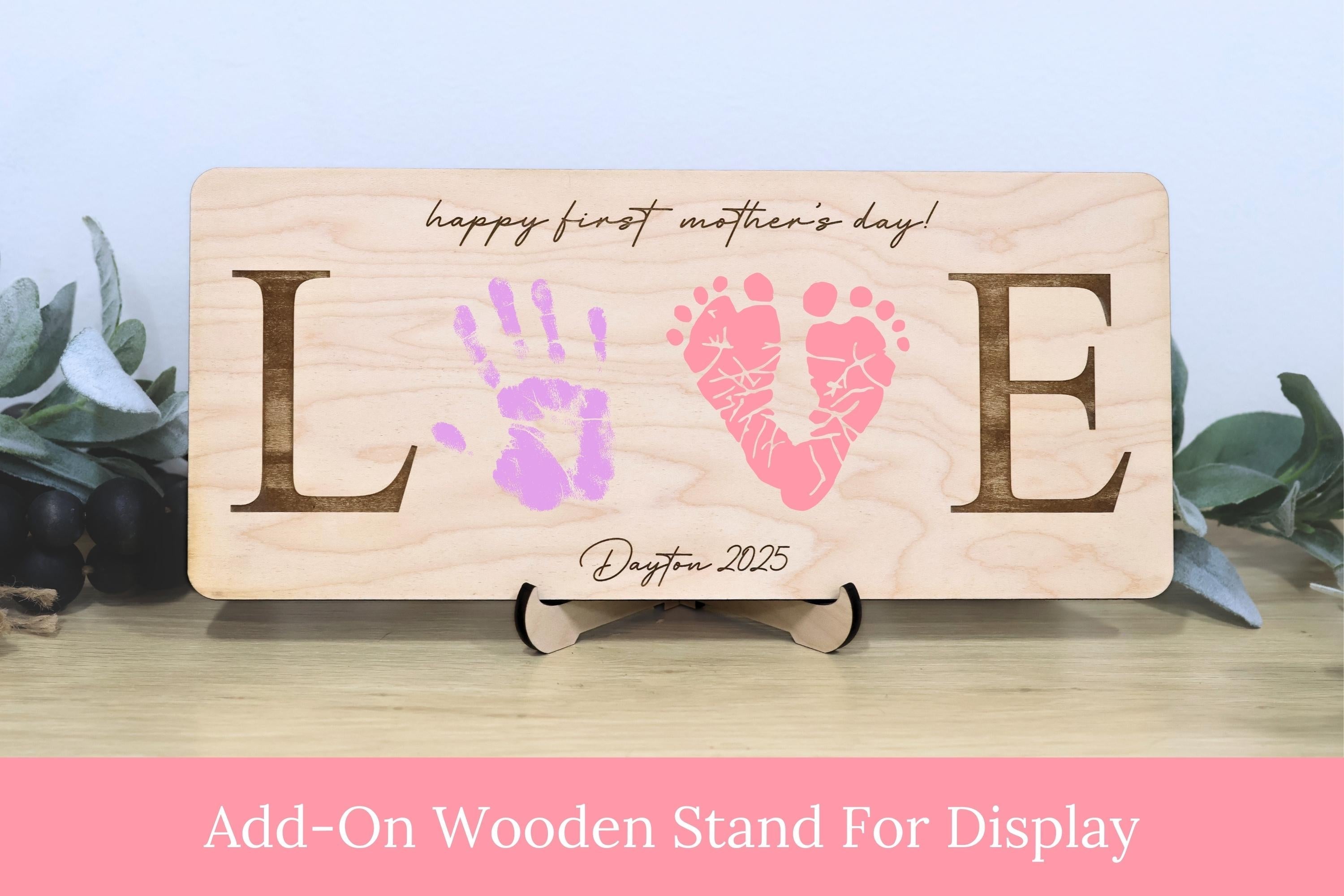First Mother's Day Keepsake, Mother's Day Handprint, Baby's First Mother's Day Footprint Art
