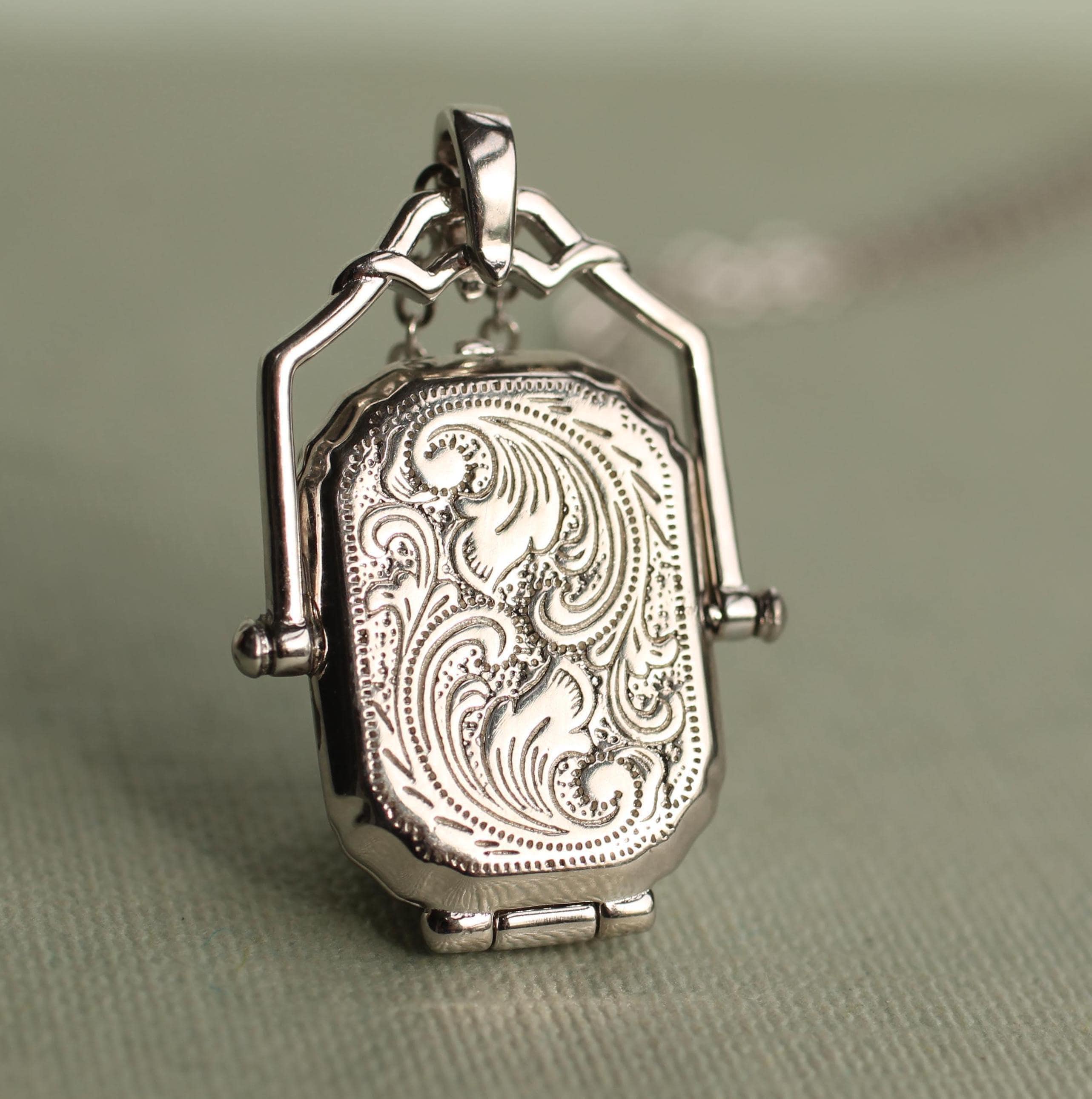 Gold Victorian Locket Necklace: Personalized Photo Pendant Memorial Gift