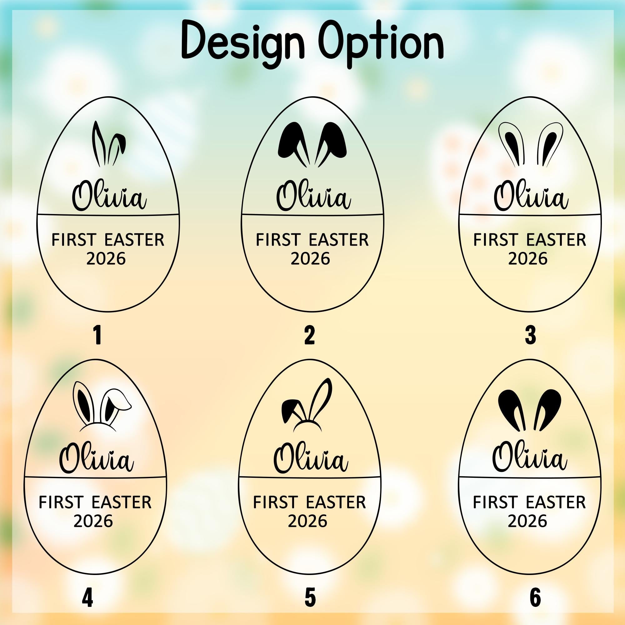 Personalized Wooden Easter Egg - Custom Name & Year, Baby Girl Easter Gift, Modern Keepsake Basket for Kids