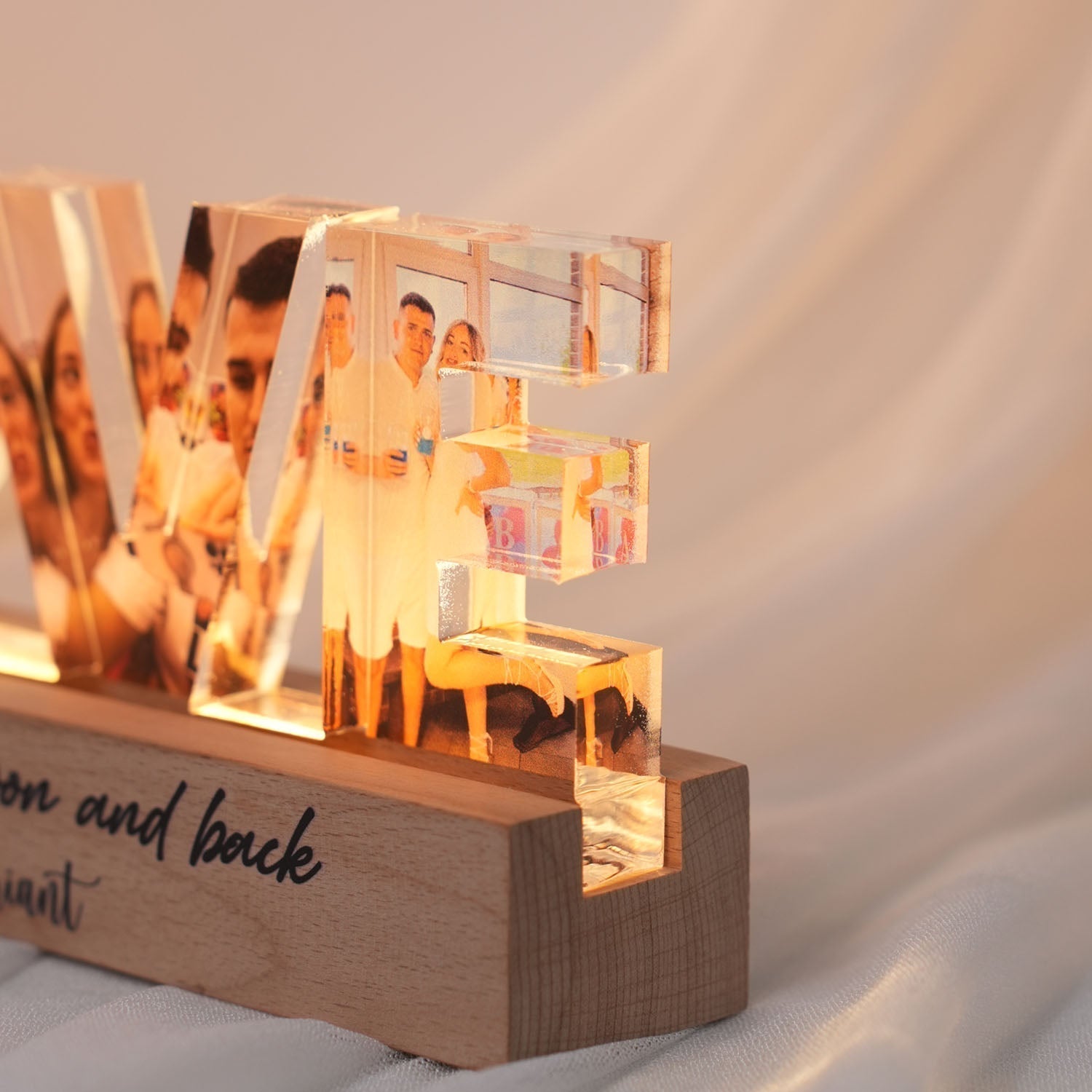 Personalized Couple Photo Collage Night Light, Custom Valentines Day Gift, Gift for Couple