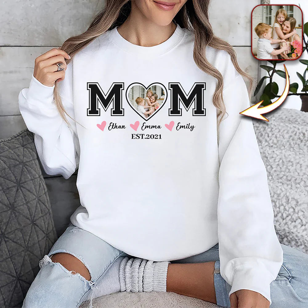Custom Kid Name Personalized White Shirt For Mom, Mother Day Gift