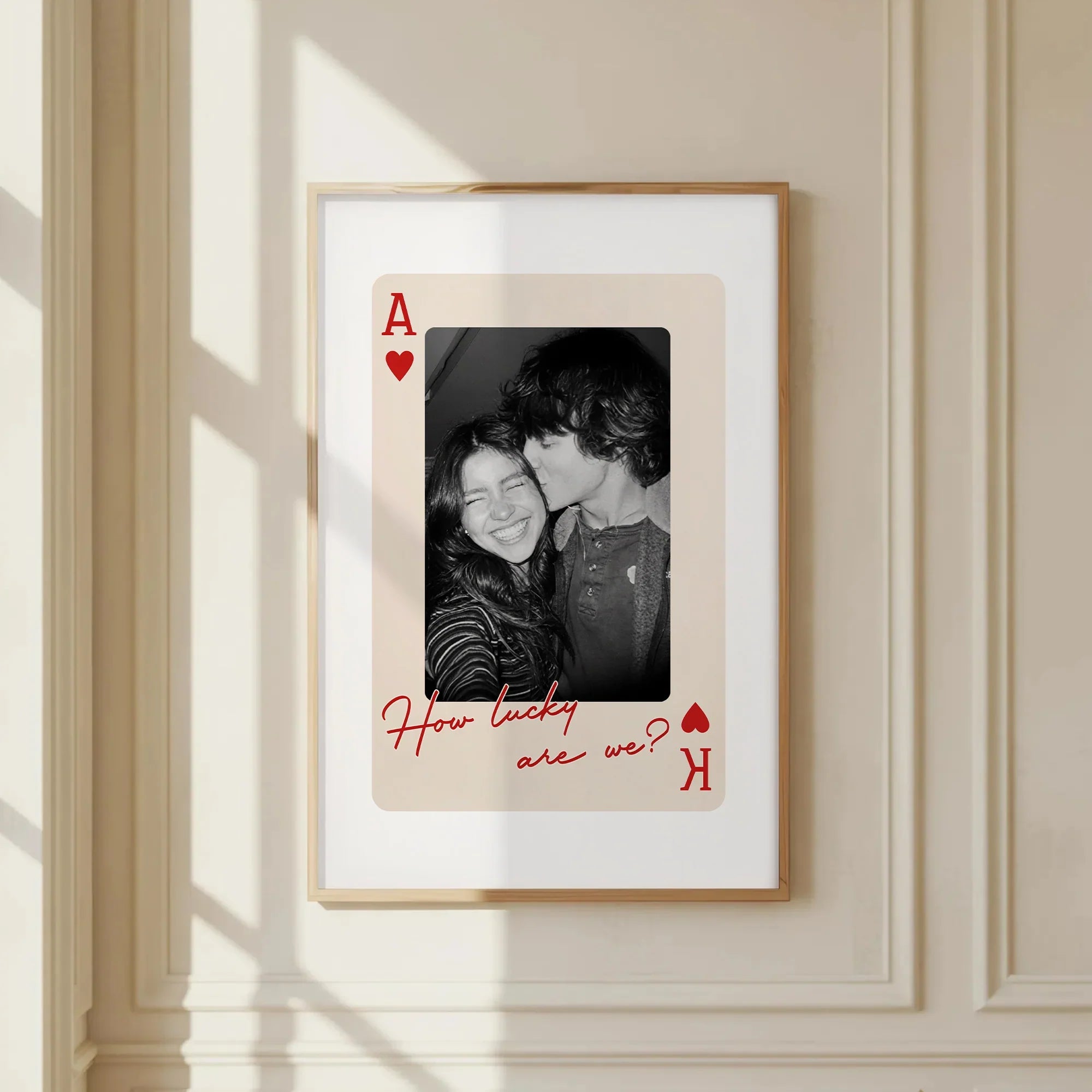King And Queen Custom Couples Photo How Luck We Are - Personalized Photo Poster