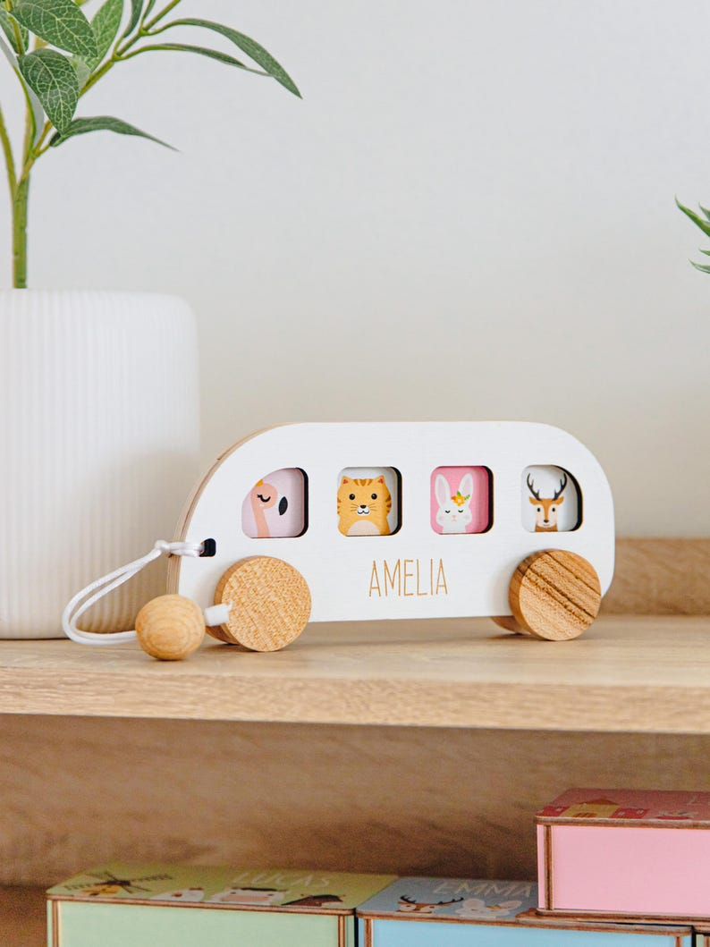Personalized Wooden Bus