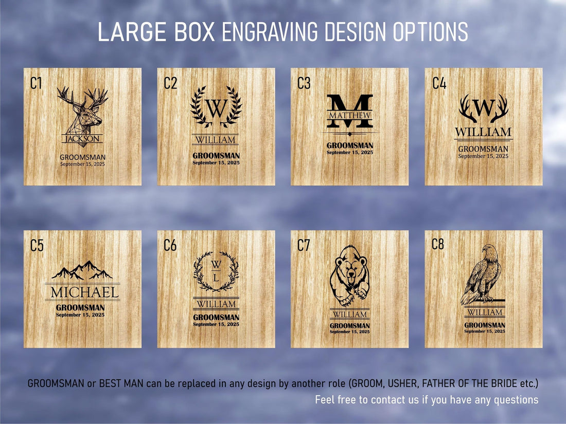 Personalized Groomsmen Gift Box Set: Leather Wrap Flask + Classic pocket knife + Leather Bottle Opener - proposal box set custom engraved
