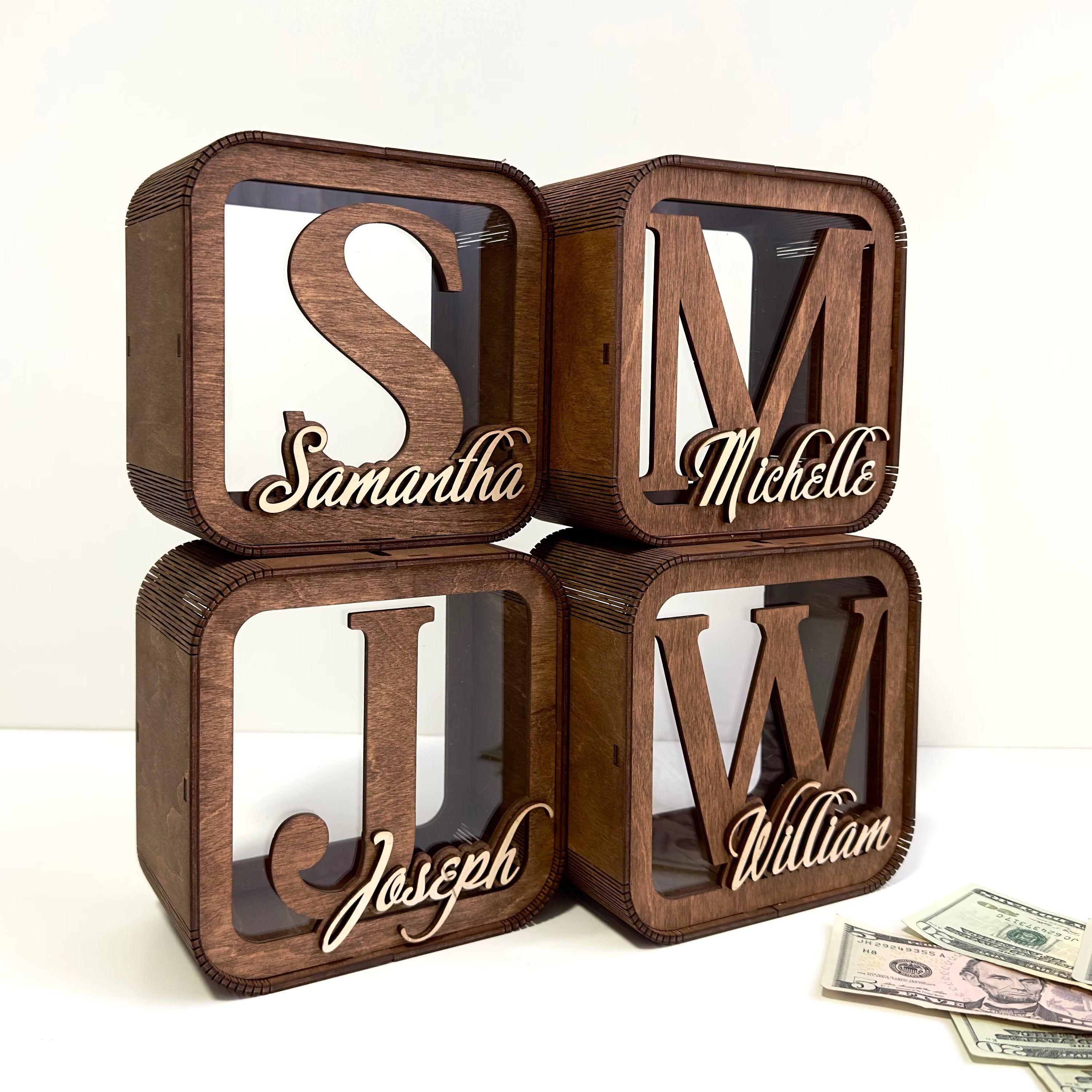 Piggy Bank for Kids, Cash Box for Child, Baby Birthday Gift, Wood Money Banks, Custom Money Box for Toddler, Gift for Kids, Name Piggy Bank
